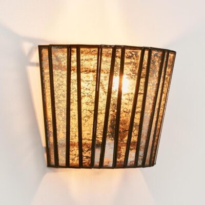 Dunley Art Deco Half Round Wall Light Antique Copper