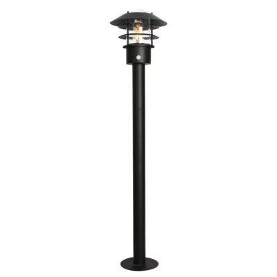 Dunmore Strait Coastal Bollard Lantern with PIR Sensor Black