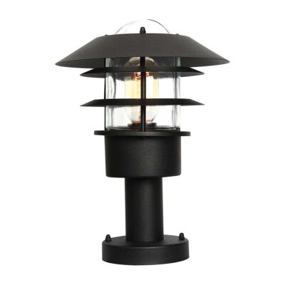 Dunmore Strait Coastal Outdoor Pedestal Lantern Black