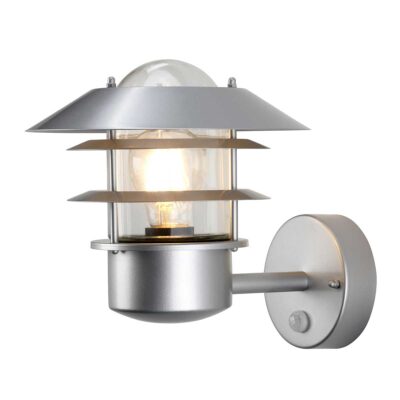 Dunmore Strait Coastal Outdoor Wall Lantern with Sensor Silver