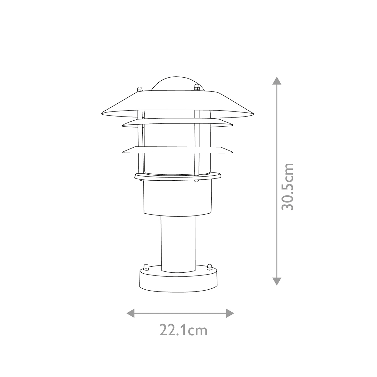 Dunmore Strait Hamptons Outdoor Pedestal Lantern Silver Dunmore Strait Hamptons Outdoor Pedestal Lantern Silver