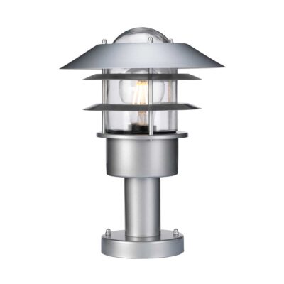 Dunmore Strait Hamptons Outdoor Pedestal Lantern Silver