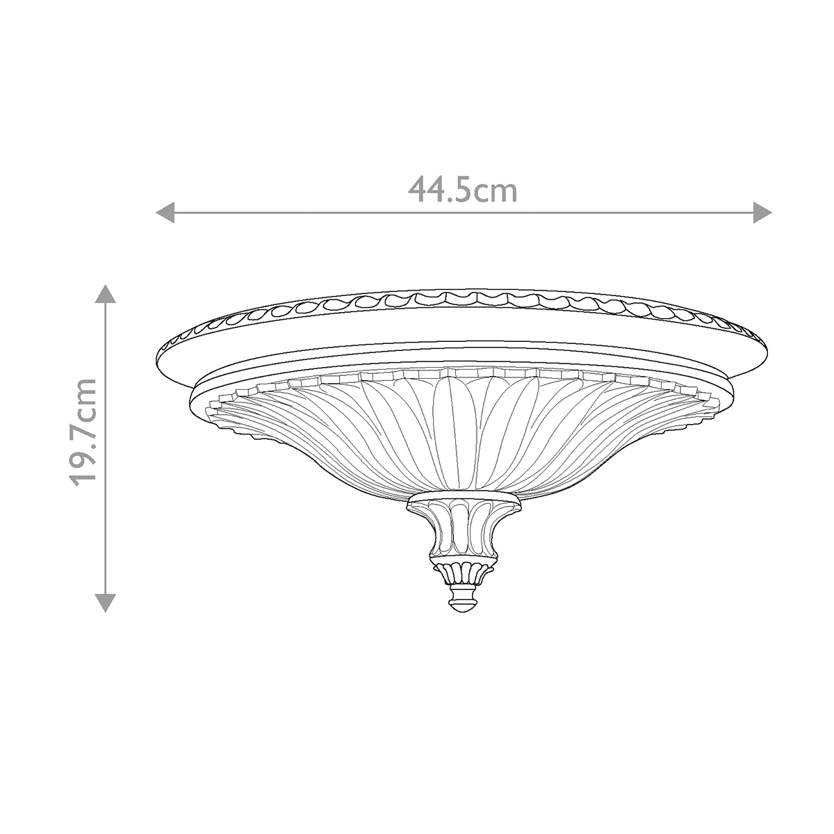 Dunraven Castle French Provincial Ceiling Flush in British Bronze Dunraven Castle French Provincial Ceiling Flush in British Bronze