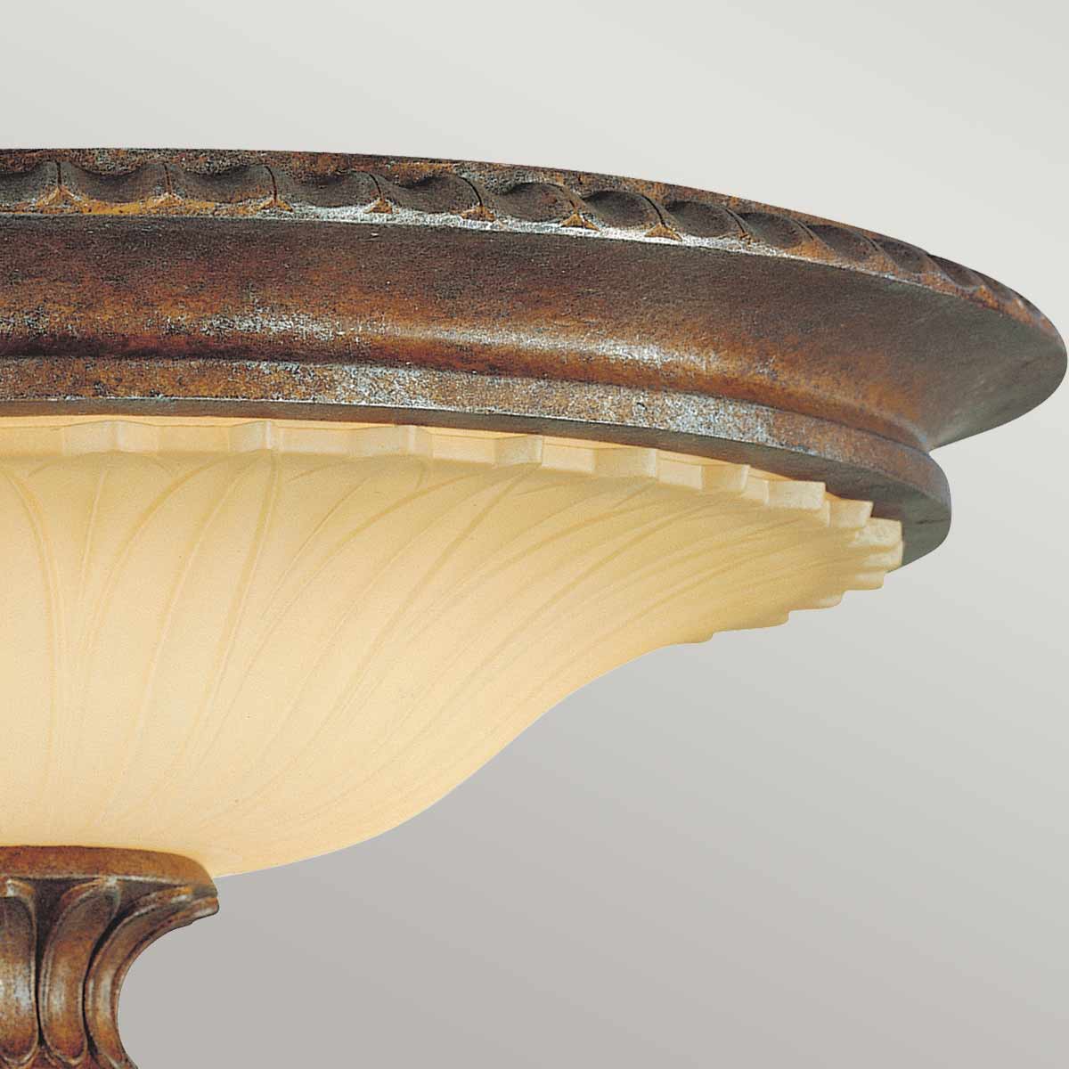 Dunraven Castle French Provincial Ceiling Flush in British Bronze Dunraven Castle French Provincial Ceiling Flush in British Bronze — detail view