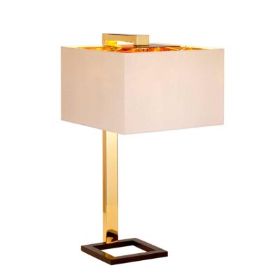 Dunraven Gold Table Lamp Dark Brown and Polished Gold
