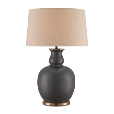Dunraven Table Hamptons Table Lamp Matte Black And Antique Brass