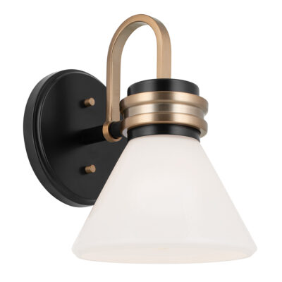 Dunvale Transitional Wall Light in Black and Champagne Bronze