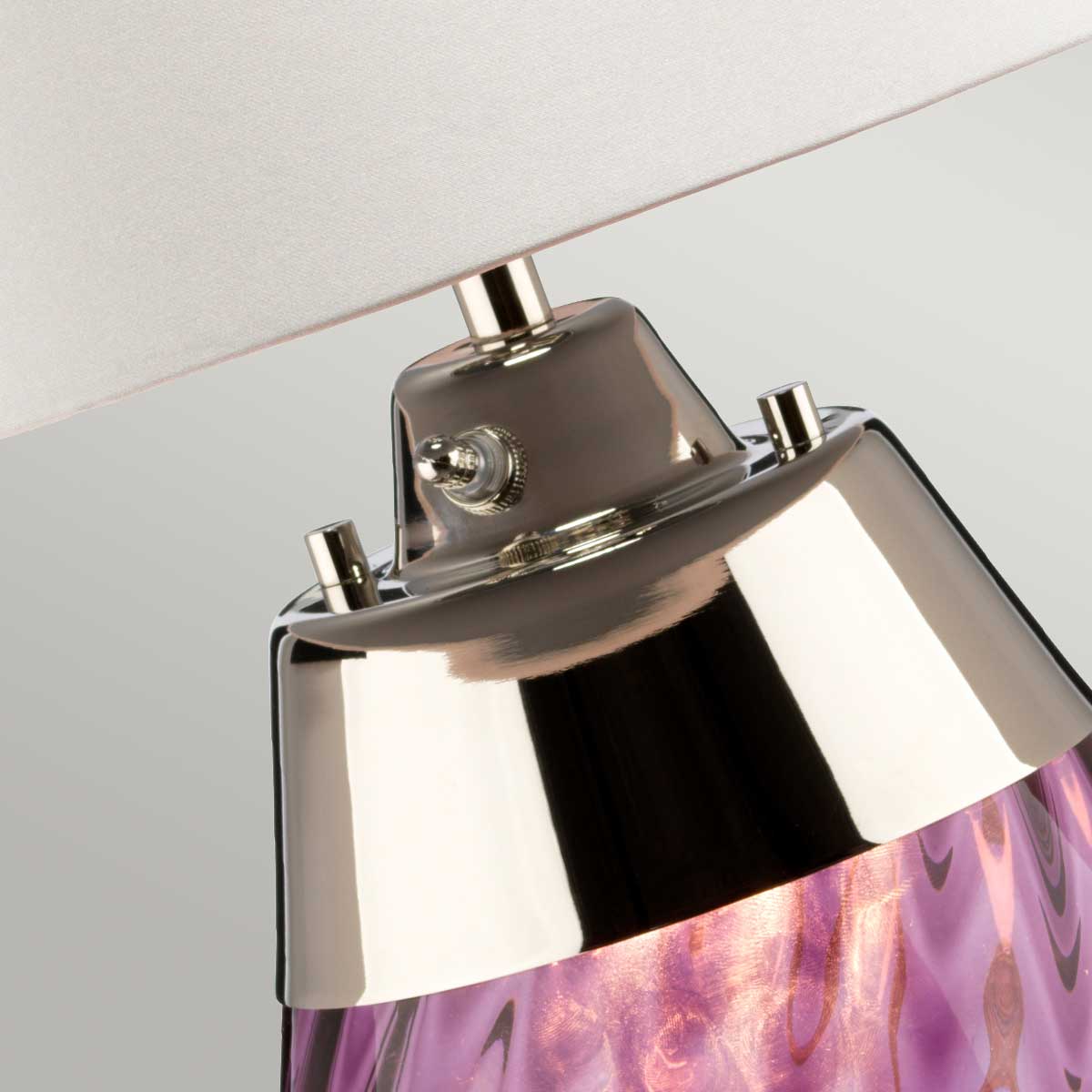 Duskwater Plum Hamptons Table Lamp with Twisted Glass Base Duskwater Plum Hamptons Table Lamp with Twisted Glass Base — detail view