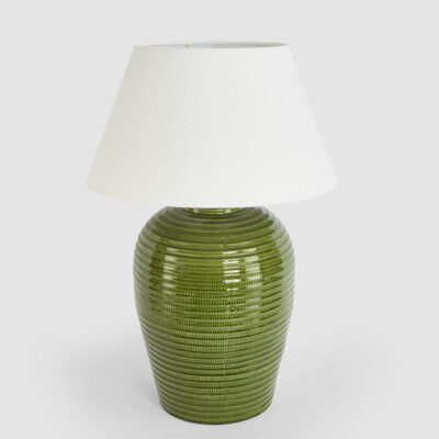 Eastcote French Provincial Ribbed Ceramic Table Lamp Green