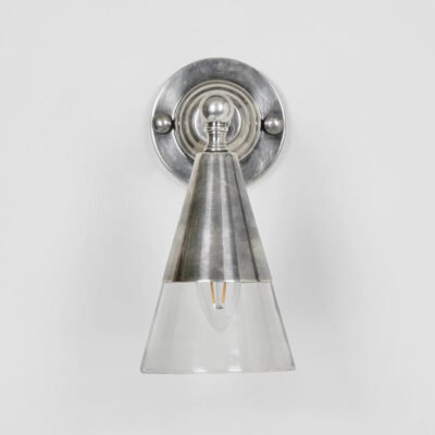 Eldridge Traditional Wall Light With Glass Shade Antique Silver