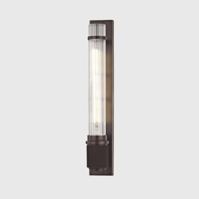 Ellersby Classic Wall Light in Old Bronze with Fluted Glass