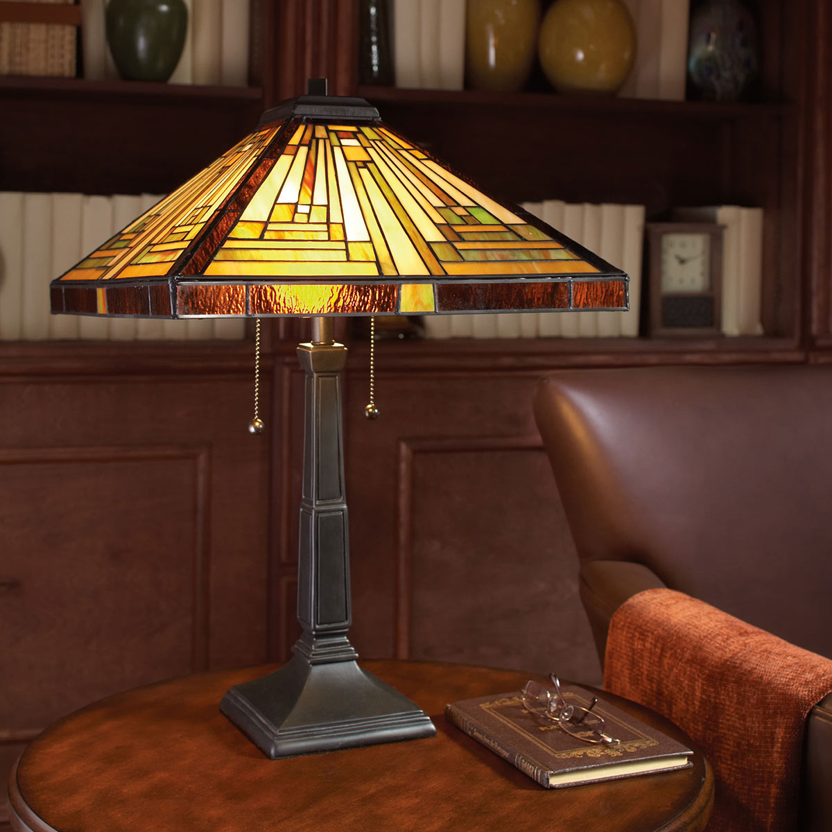 Ellingworth Mission Style Table Lamp Vintage Bronze Ellingworth Mission Style Table Lamp Vintage Bronze — in situ view