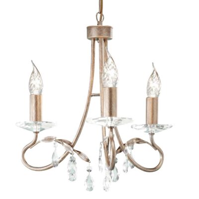 Ellinsworth French Provincial 3 Light Chandelier Silver Gold Patina