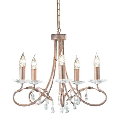 Ellinsworth French Provincial 5 Light Chandelier Silver Gold Patina