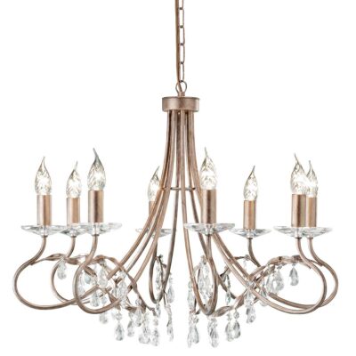 Ellinsworth French Provincial 8 Light Chandelier Silver Gold Patina