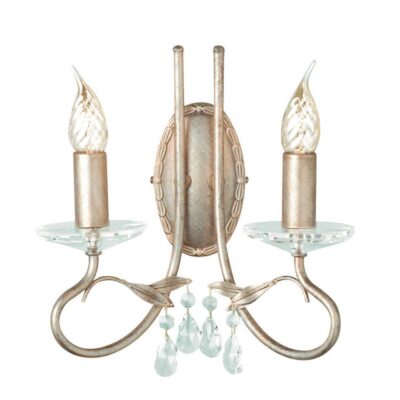 Ellinsworth French Provincial Twin Arm Wall Light Silver Gold Patina