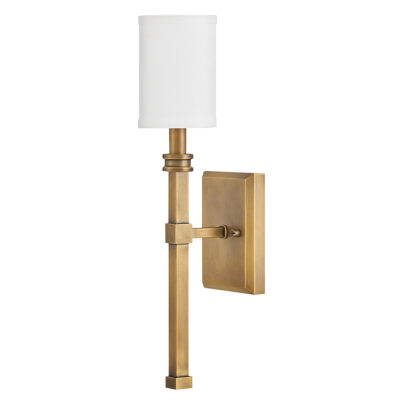 Ellsdon Traditional Wall Light in Heritage Brass with Ivory Linen Shade
