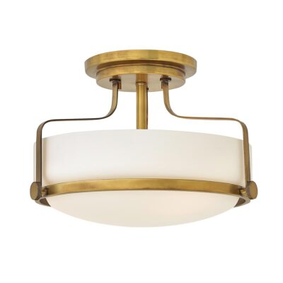 Ellsmere Heritage Brass Drum Semi-Flush Ceiling Light
