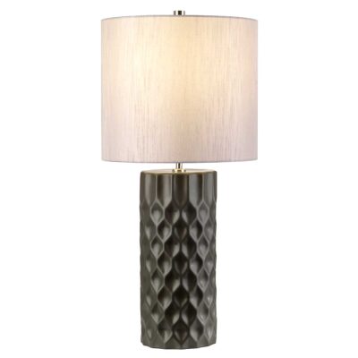 Ellsworth Manor Sculpted Table Lamp in Graphite with Silver Shade
