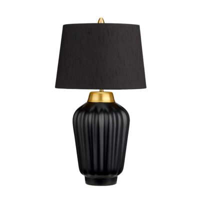 Elmsleigh Fluted Table Lamp Black & Brushed Brass