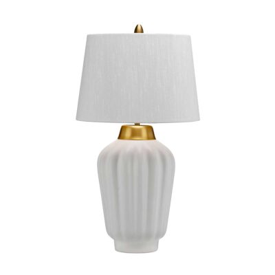Elmsleigh Hamptons Table Lamp White & Brushed Brass