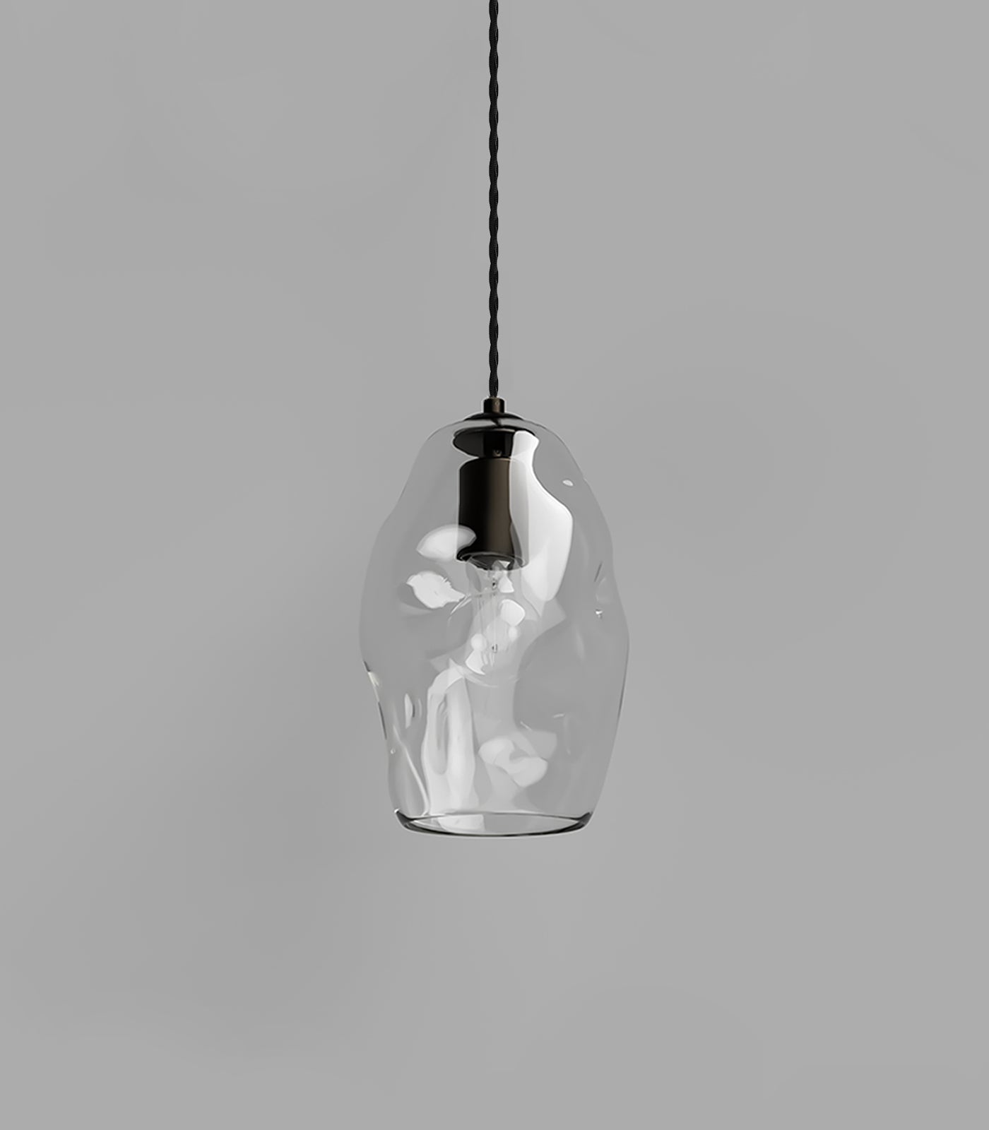 Elmwood Contemporary Pendant Light Iron and Clear Glass