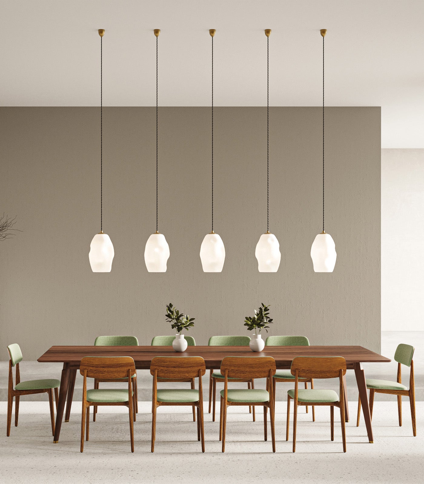 Elmwood Sculptural Glass Pendant Light Old Brass and White Elmwood Sculptural Glass Pendant Light Old Brass and White