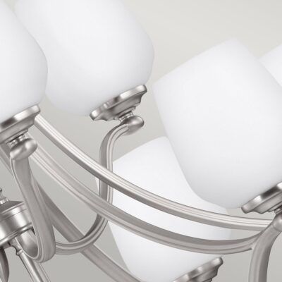 Elsworth Gate Hamptons Nine Light Satin Nickel — detail view