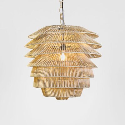 Elwick Hamptons Rattan Ceiling Pendant Natural