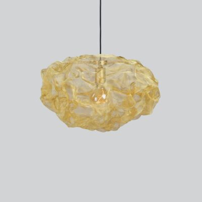 Emberglow Contemporary Mesh Pendant Light Small Brass
