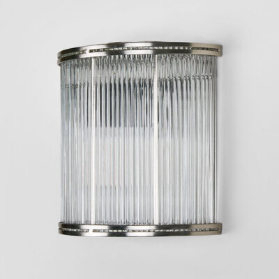 Enderby Hamptons Half Round Glass Wall Light Silver