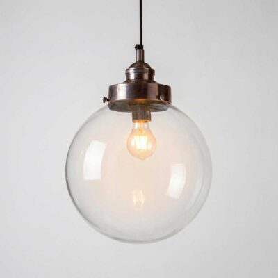 Fairford Hamptons Glass Globe Ceiling Pendant Silver