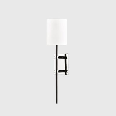 Fairleigh Contemporary Wall Light Polished Nickel and Black