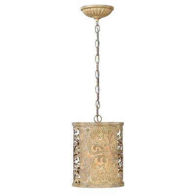 Fairmount French Provincial Pierced Drum Pendant Brushed Champagne