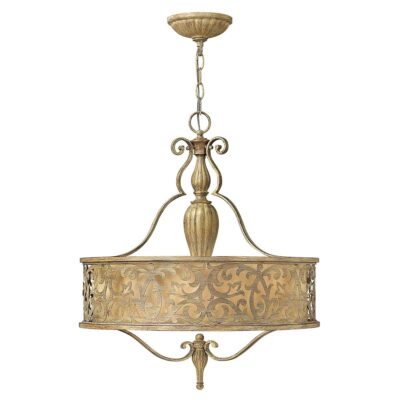 Fairmount French Provincial Pierced Drum Pendant Chandelier Brushed Champagne