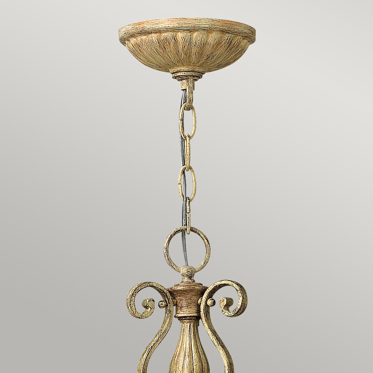 Fairmount French Provincial Pierced Drum Pendant Chandelier Brushed Champagne Fairmount French Provincial Pierced Drum Pendant Chandelier Brushed Champagne — detail view