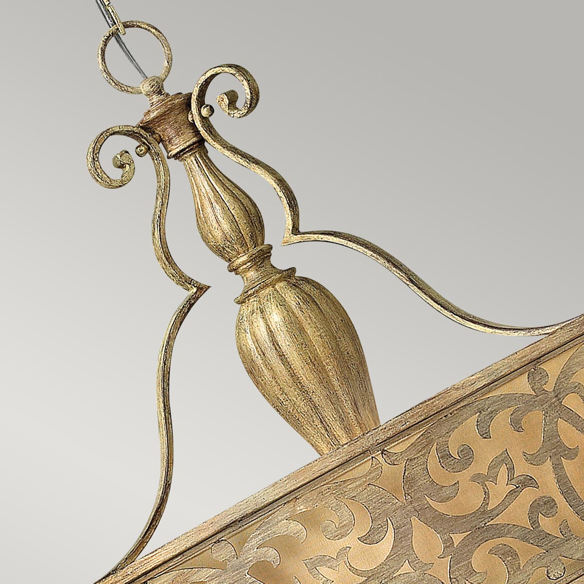 Fairmount French Provincial Pierced Drum Pendant Chandelier Brushed Champagne Fairmount French Provincial Pierced Drum Pendant Chandelier Brushed Champagne — detail view