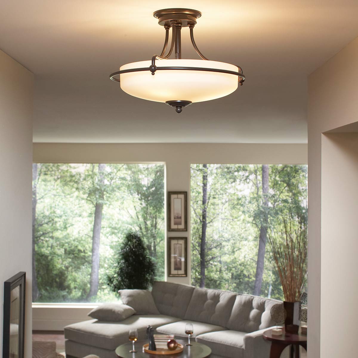 Falconleigh Bronze Ceiling Semi-Flush Falconleigh Bronze Ceiling Semi-Flush — in situ view