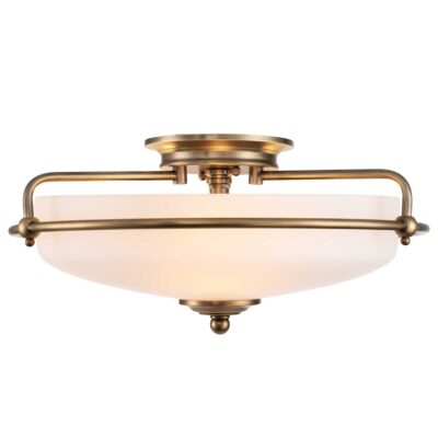 Falconleigh Hamptons Ceiling Flush Weathered Brass