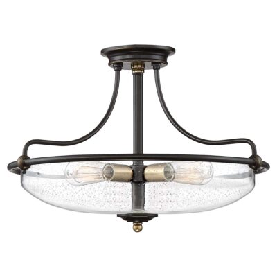 Falconleigh Semi-Flush Ceiling Light Bronze and Brass
