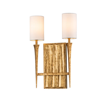 Falkenridge Artistic Twin Arm Wall Light Gold Leaf