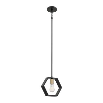 Falkland Court Contemporary Hexagon Pendant Black