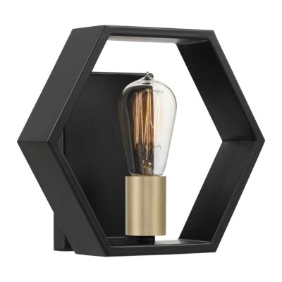 Falkland Court Contemporary Hexagonal Wall Light Earth Black