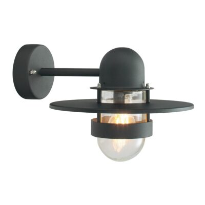 Farholt Art Deco Outdoor Wall Lantern in Black