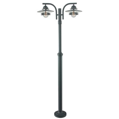 Farholt Bay Twin Head Outdoor Lamp Post Black