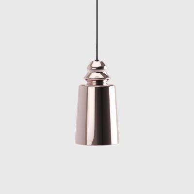 Farleigh Down Contemporary Glass Pendant Light Small Gold Pink