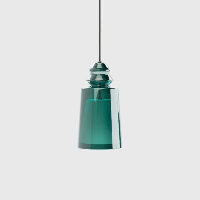 Farleigh Down Contemporary Glass Pendant Light Turquoise