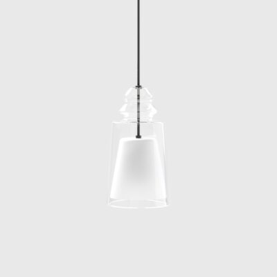 Farleigh Down Contemporary Small Glass Pendant Light Transparent