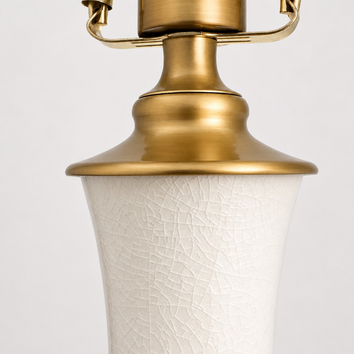 Farleigh French Provincial Table Lamp Cream Crackle Brass Farleigh French Provincial Table Lamp Cream Crackle Brass — detail view