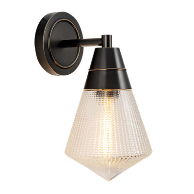Farncote Art Deco Wall Light Urban Bronze